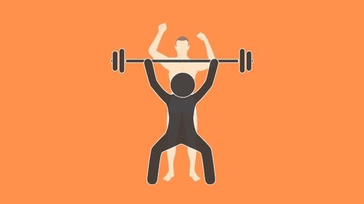 icon image of man using the best way to build muscle mass with weights