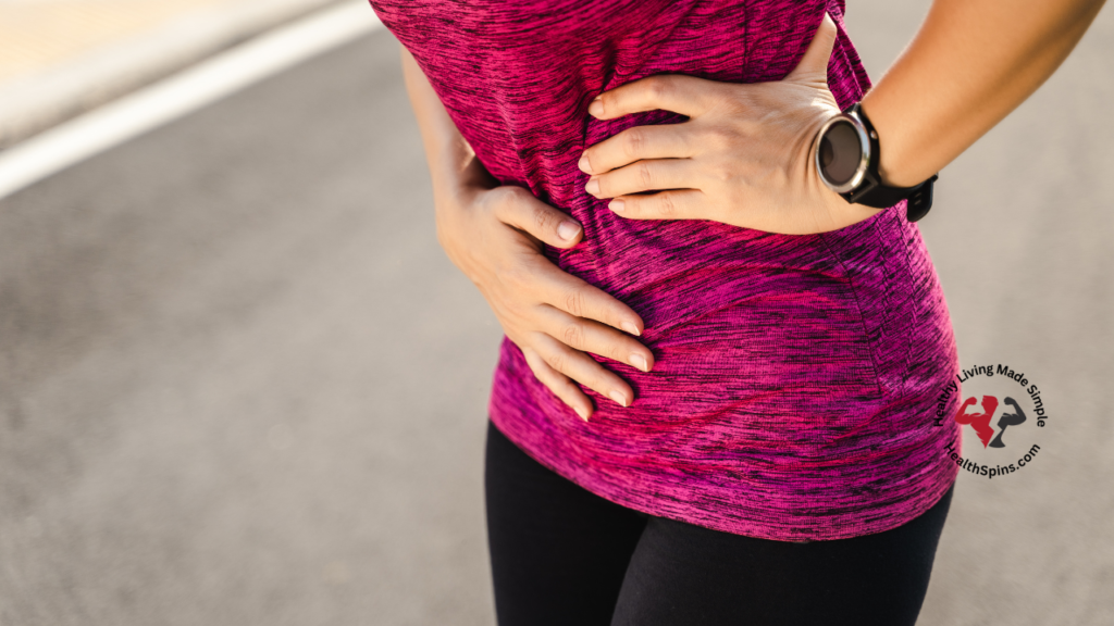 woman experiencing rib pain during running