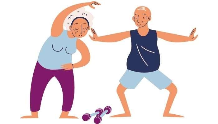 man and wife doing Senior Exercises for Better Sleep